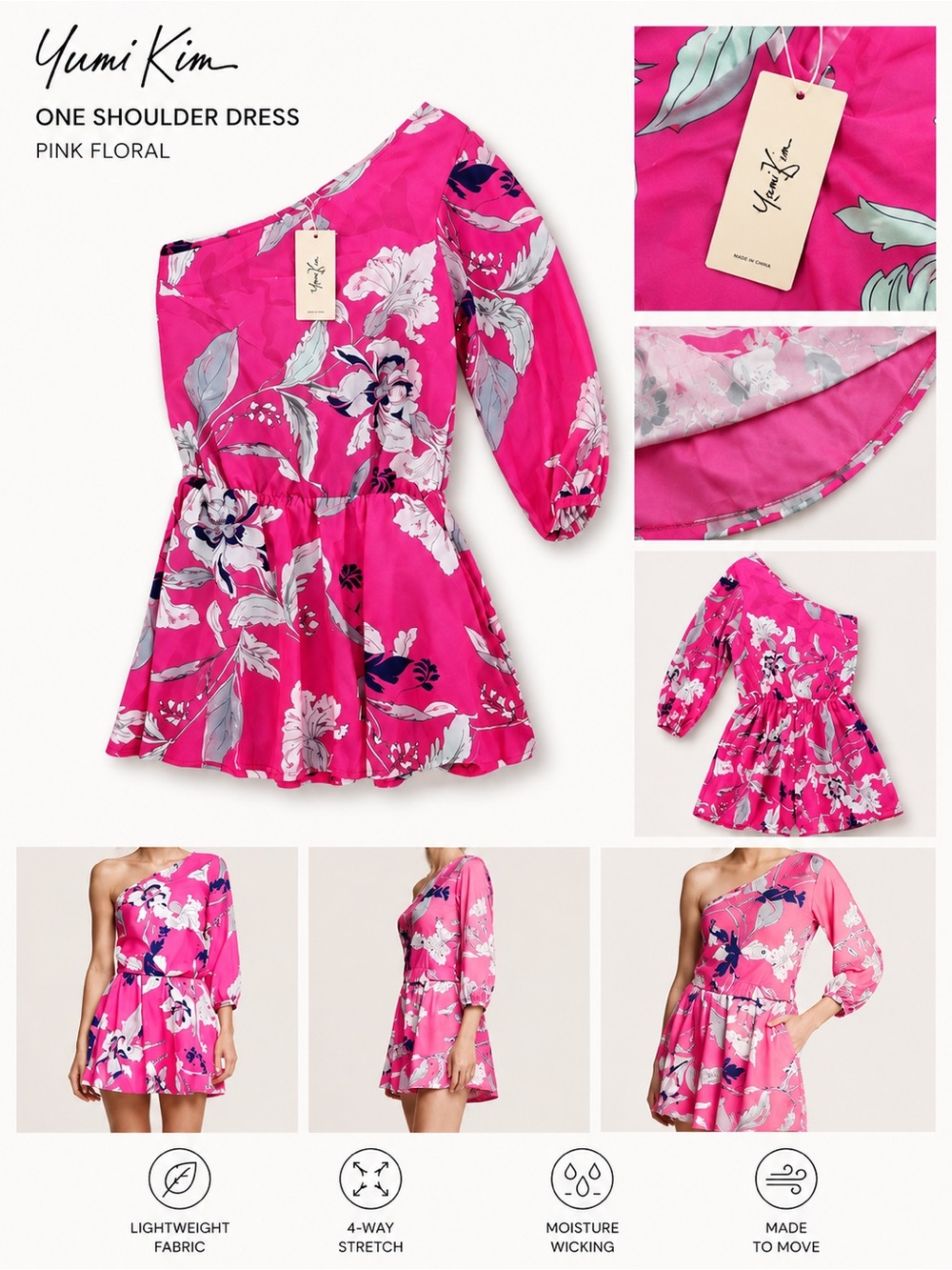Yumi Kim Pink Floral Dress Size Medium NWT​​